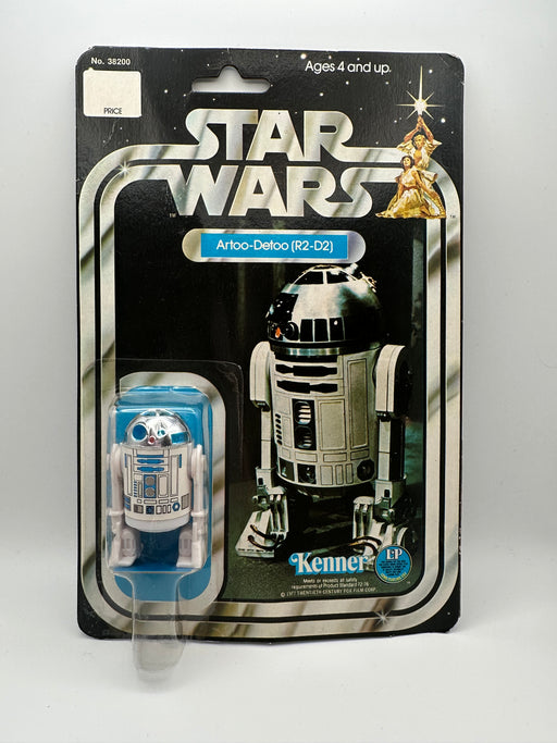1977 Kenner Star Wars Artoo-Detoo R2-D2 12 Back-C vintage sealed action figure on original card with bright blue character artwork