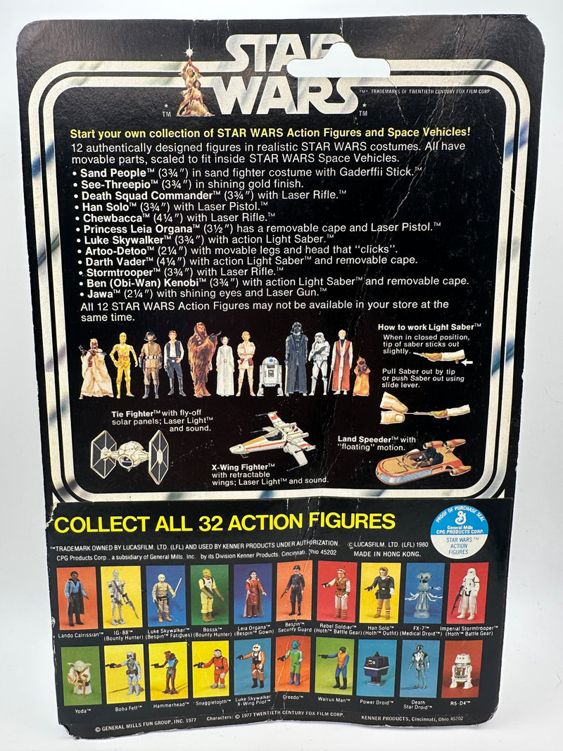 1977 Kenner Star Wars Artoo-Detoo R2-D2 12 Back-C vintage sealed action figure on original card with bright blue character artwork