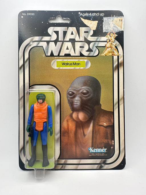 1979 Kenner Star Wars Walrus Man 21-Back MOC action figure factory sealed on original cardback with clear bubble and original blaster