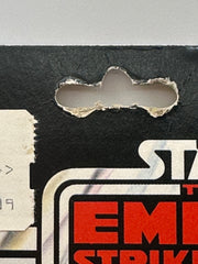 Star Wars Rebel Commander 48 back card torn punch hole detail with Sears price sticker vintage Kenner
