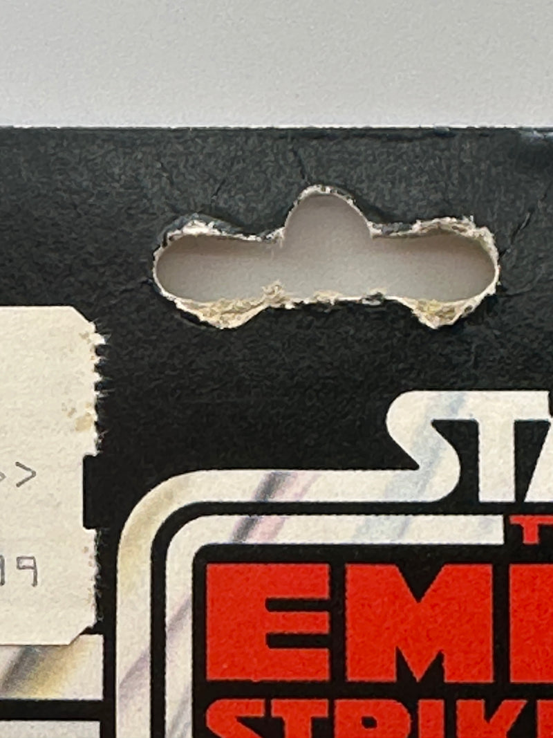 Star Wars Rebel Commander 48 back card torn punch hole detail with Sears price sticker vintage Kenner