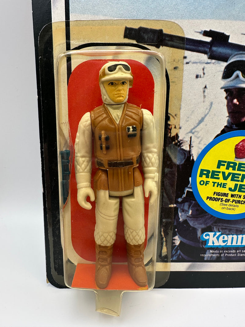 1982 Kenner Star Wars Rebel Soldier Hoth Battle Gear ESB 48 Back MOC action figure with Revenge of the Jedi offer sticker
