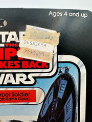 1982 Kenner Star Wars Rebel Soldier Hoth Battle Gear ESB 48 Back MOC action figure with Revenge of the Jedi offer sticker
