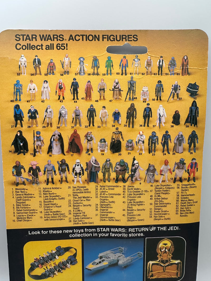 1983 Kenner Star Wars ROTJ Lando Skiff Guard 65 Back MOC action figure