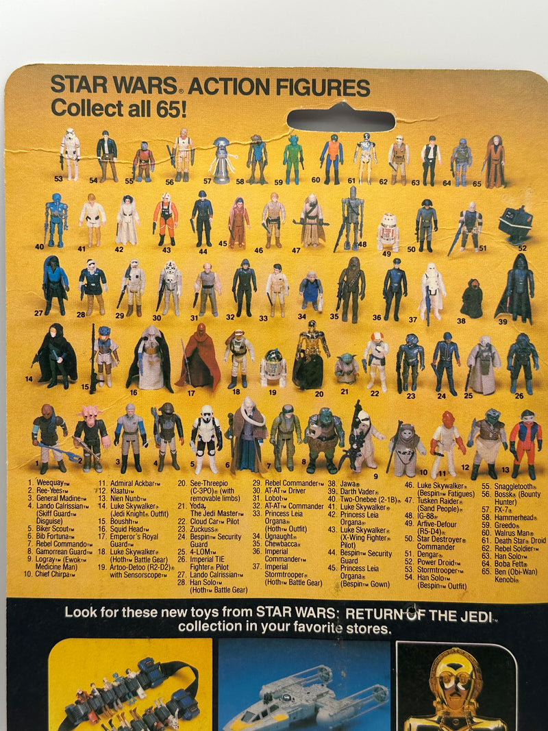 1983 Kenner Star Wars ROTJ Lando Skiff Guard 65 Back MOC action figure