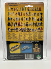 1983 Kenner Star Wars Death Star Droid ROTJ 65 Back-B AFA 85 graded vintage carded action figure front view
