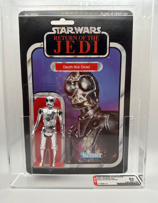 1983 Kenner Star Wars Death Star Droid ROTJ 65 Back-B AFA 85 graded vintage carded action figure front view