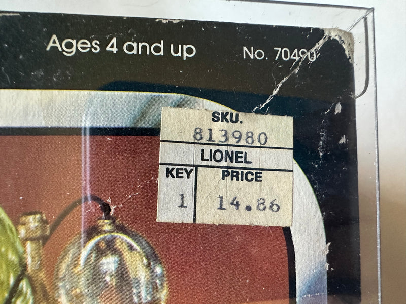 1983 Kenner Return of the Jedi Jabba the Hutt Action Playset complete in original box with Lionel retail price sticker and acrylic display case