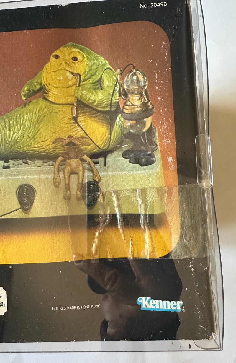 1983 Kenner Return of the Jedi Jabba the Hutt Action Playset complete in original box with Lionel retail price sticker and acrylic display case