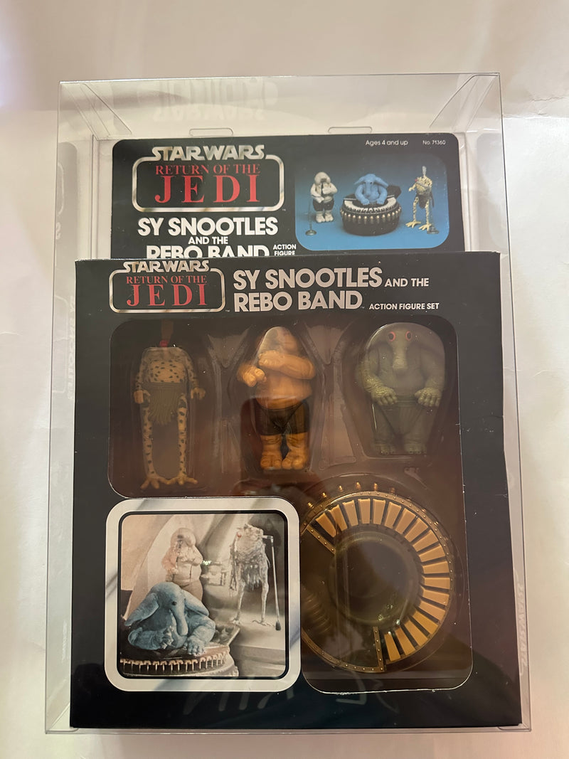 1983 Kenner Star Wars Return of the Jedi Sy Snootles and the Rebo Band Action Figure Set unpunched boxed collectible with original figures and accessories