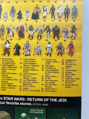 1983 Kenner Star Wars Return of the Jedi Han Solo Trench Coat 77 Back factory sealed MOC action figure with original camouflage trench coat and blaster accessory