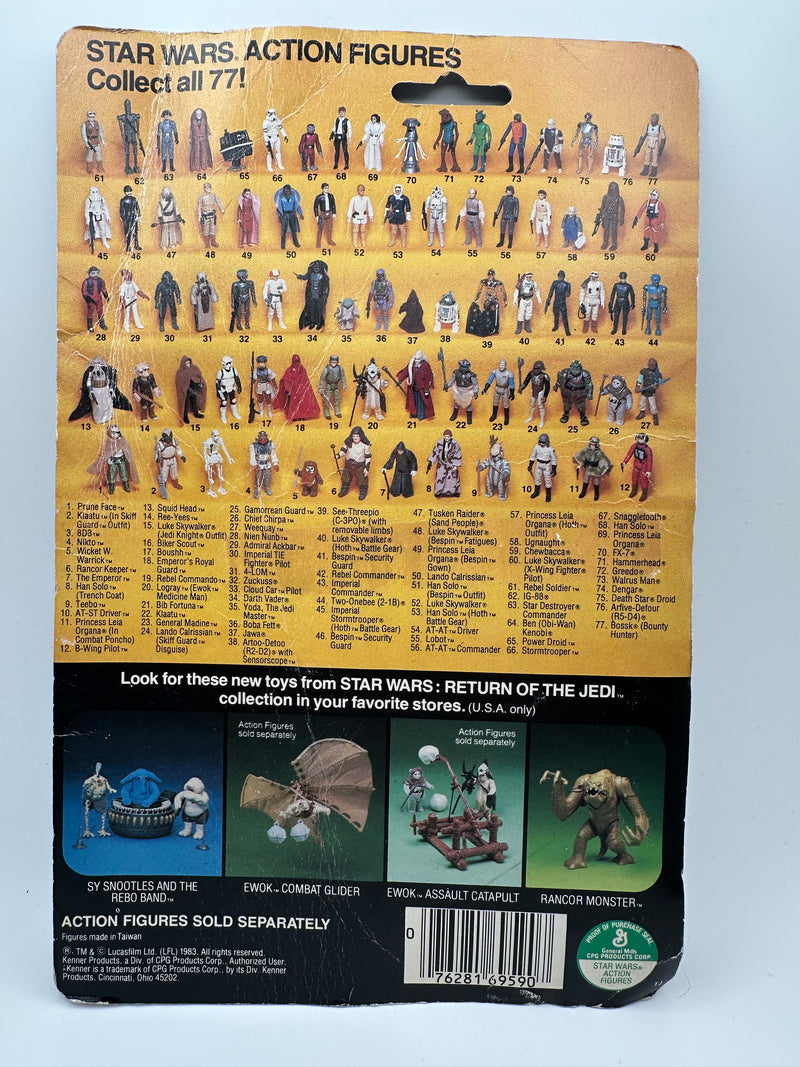 1983 Kenner Star Wars Return of the Jedi Teebo 77 Back factory sealed carded figure