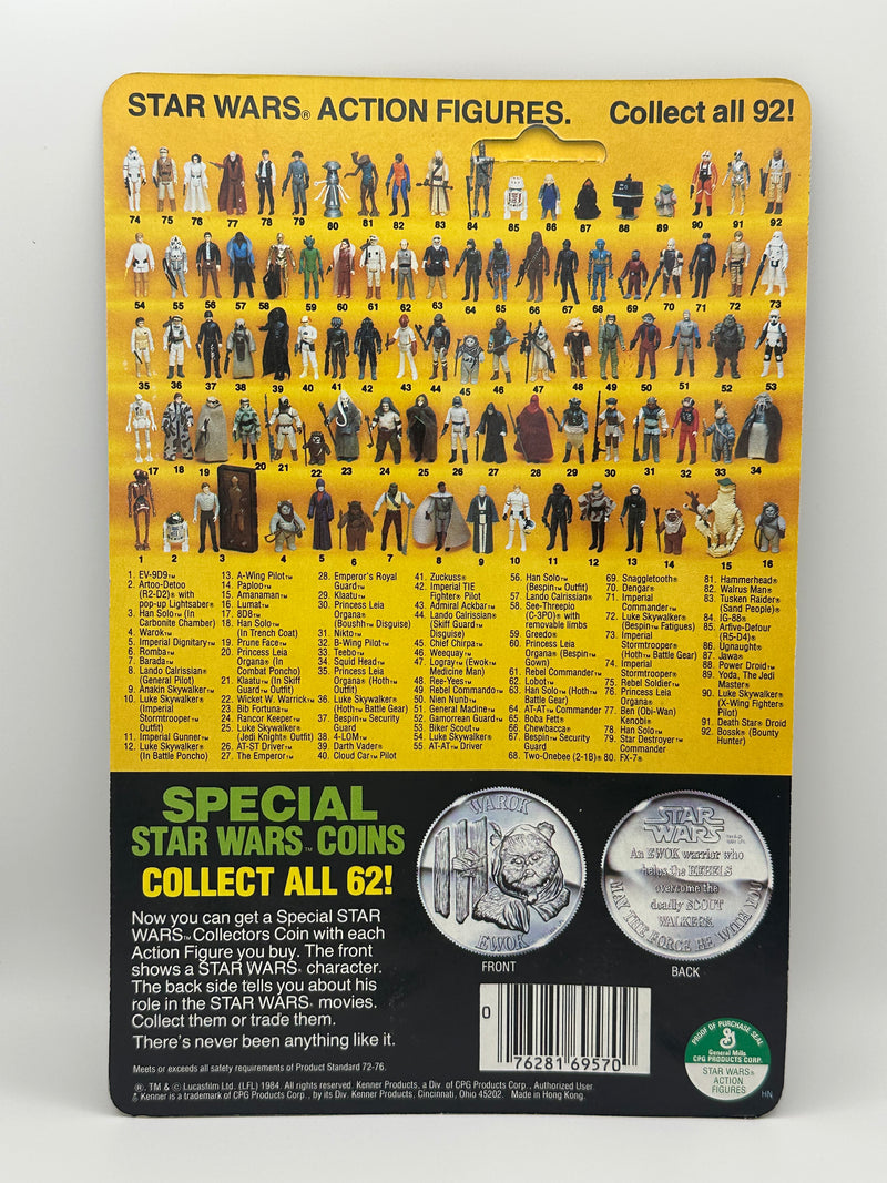 1984 Kenner Star Wars Romba action figure with collector coin.