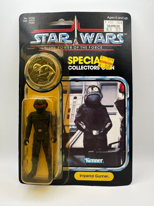 1984 Kenner Star Wars POTF Imperial Gunner MOC with collector coin on 92-back Power of the Force card