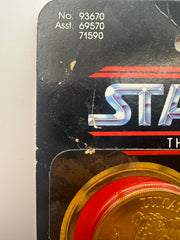1984 Kenner Star Wars Power of the Force Lumat Ewok Warrior action figure factory sealed on original 92-back coin card with collector coin and clean punch hanger