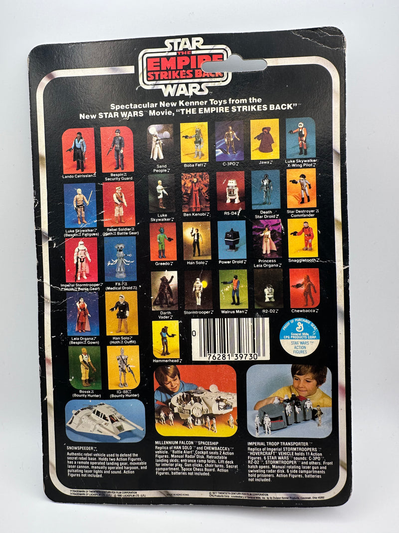 vintage 1980 kenner star wars fx7 medical droid esb 31 back moc cracked bubble sealed edges creasing veining