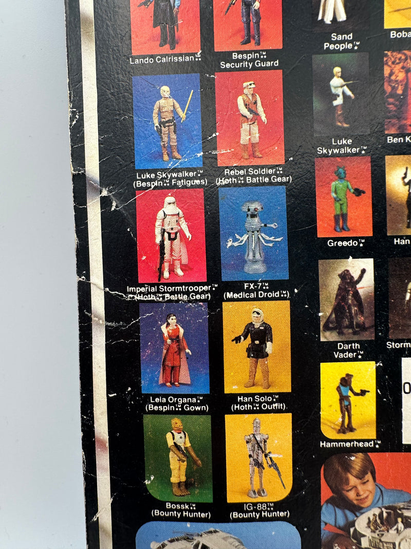 vintage 1980 kenner star wars fx7 medical droid esb 31 back moc cracked bubble sealed edges creasing veining