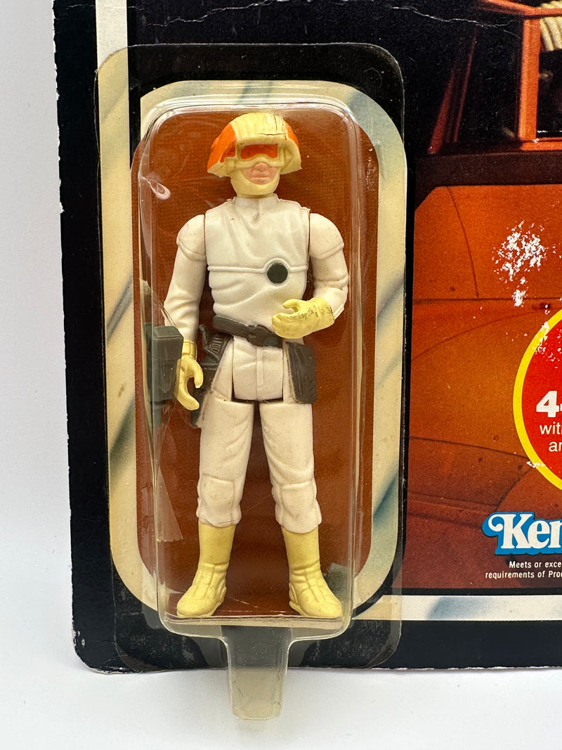 vintage 1982 kenner star wars cloud car pilot 47 back moc front view
twin pod cloud car pilot sealed bubble close up vintage kenner
esb 47 back card hanger area wear around punch detail
vintage star wars card 4 lom offer sticker close up
kenner cloud car pilot bubble side profile yellowing
vintage star wars card back collect all 47 cloud car pilot