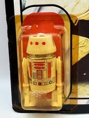 Vintage 1983 Kenner Star Wars Return of the Jedi Arfive-Defour R5-D4 77-back carded action figure with clean punched hang tab