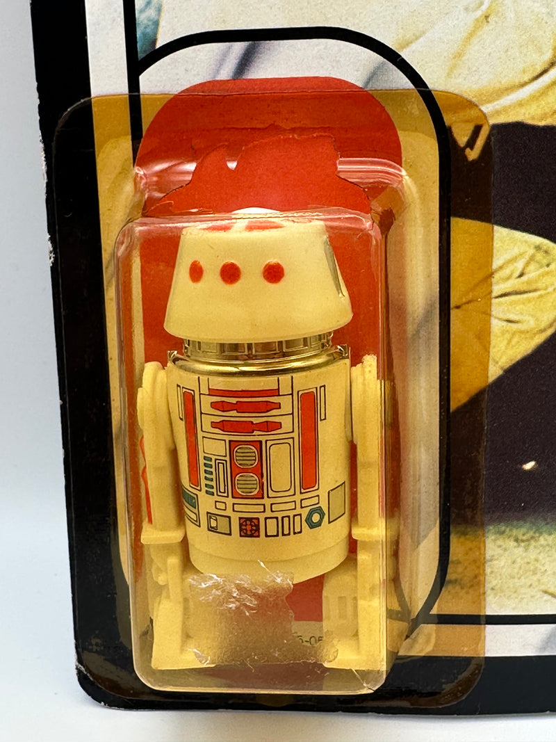 Vintage 1983 Kenner Star Wars Return of the Jedi Arfive-Defour R5-D4 77-back carded action figure with clean punched hang tab