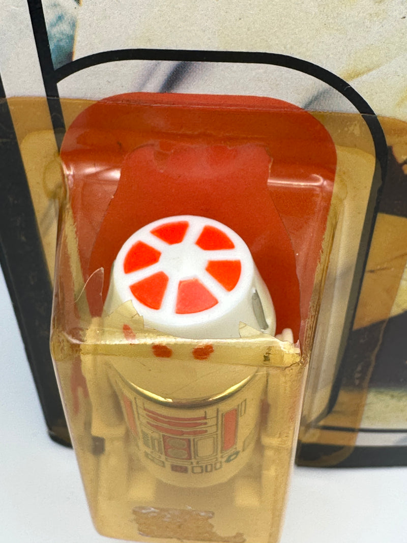 Vintage 1983 Kenner Star Wars Return of the Jedi Arfive-Defour R5-D4 77-back carded action figure with clean punched hang tab